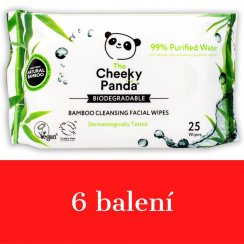 Výhodné balenie ekologických čistiacich obrúskov na tvár bez vône The Cheeky Panda- 6 balení
