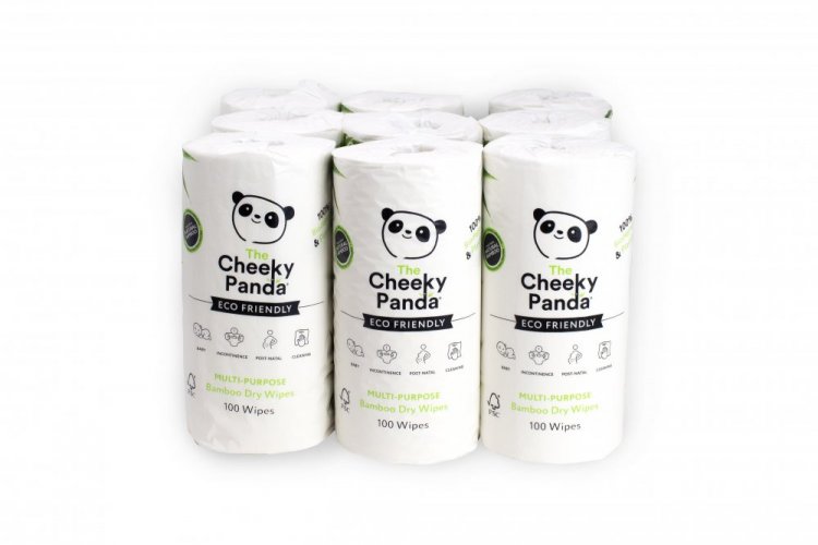 Ekologické viacúčelové suché utierky The Cheeky Panda 100 ks