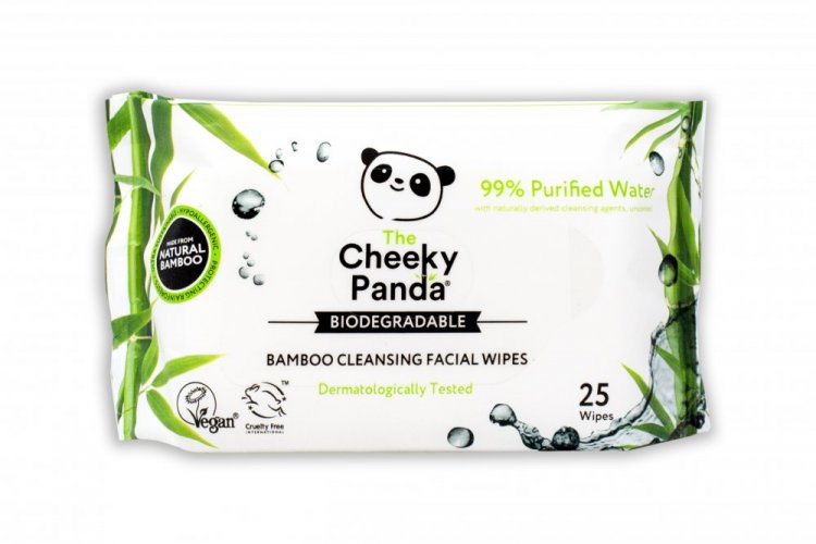 Ekologické čistiace obrúsky na tvár bez vône The Cheeky Panda 25 ks